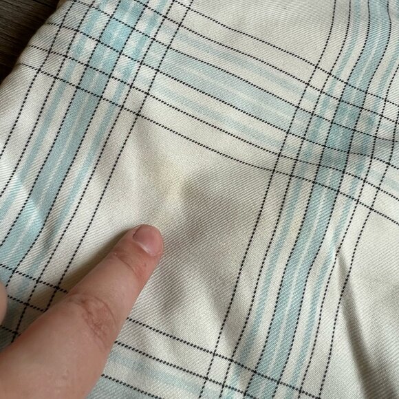 Y2K 00s Quiksilver Blue & White Plaid Shorts Embroidered Logo Surf Size 29 - Picture 6 of 7